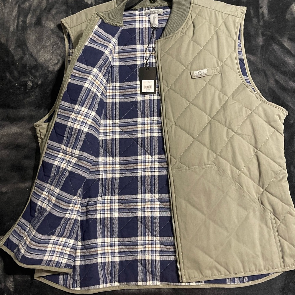Men's Quilted Vest in Olive Green